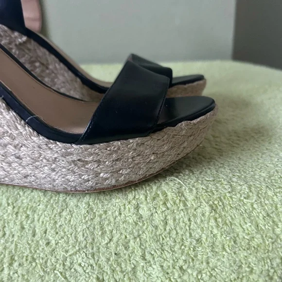 Michael Kors Black Espadrille Platform Wedge Sandals Heels - Picture 3 of 10